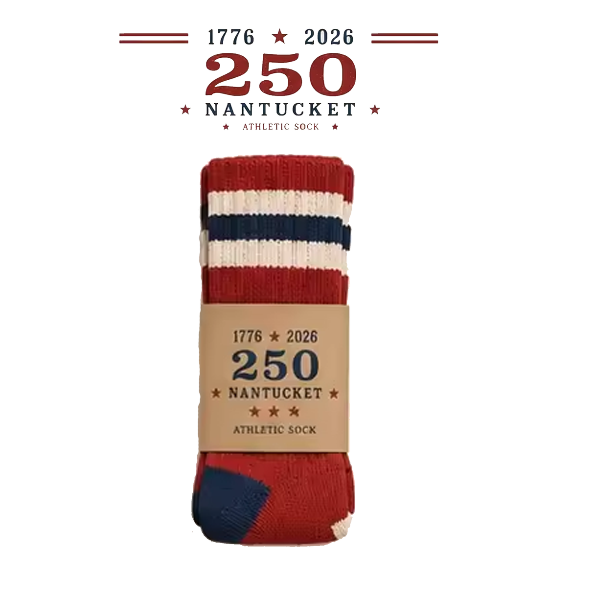 Nantucket 250 Red Athletic Socks (Red)