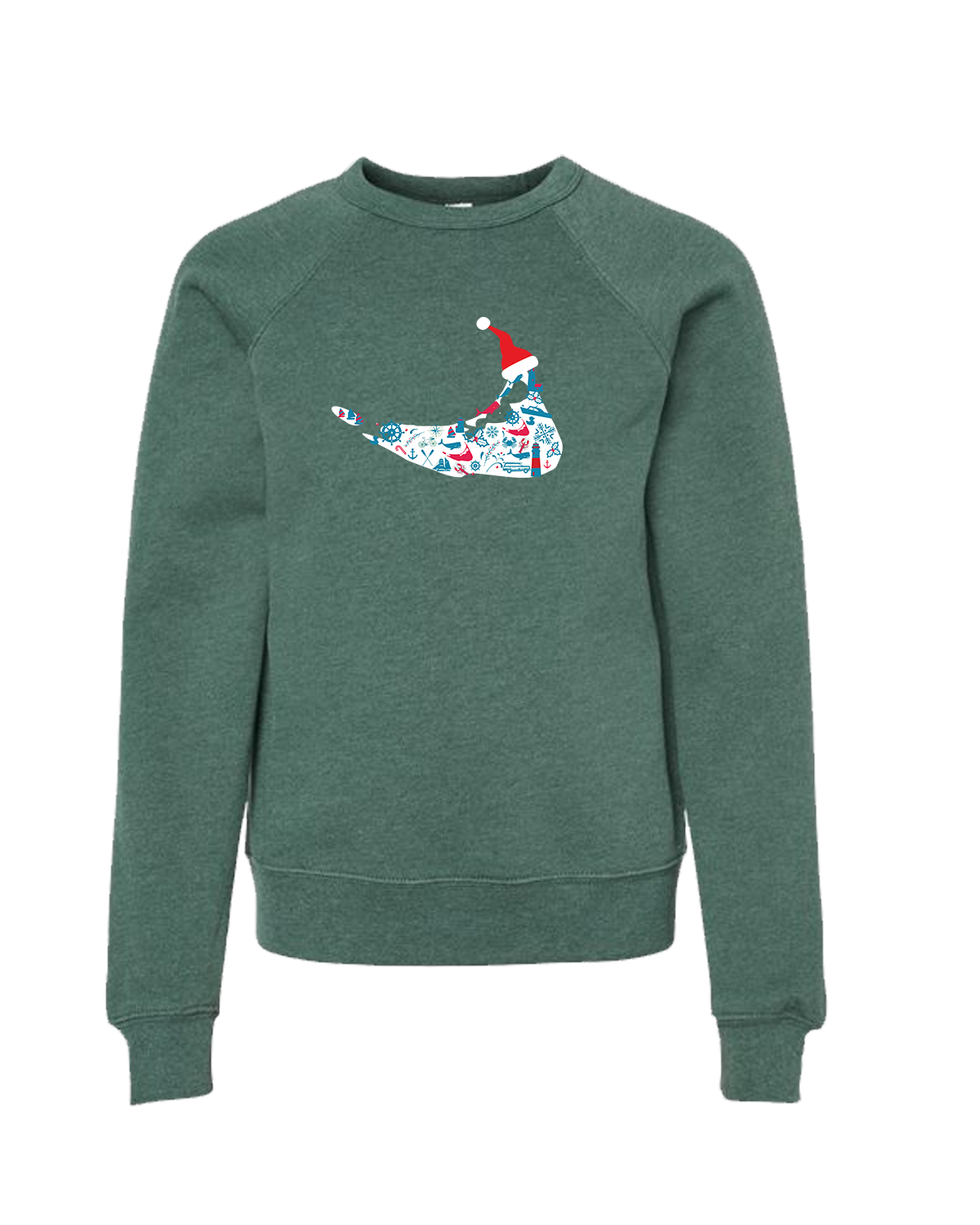 Children's Toddler Holiday Toille Crewneck (Hunter Green, White)