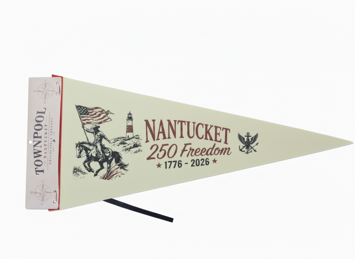 Nantucket 250th Freedom Pennant (Cream, Red)