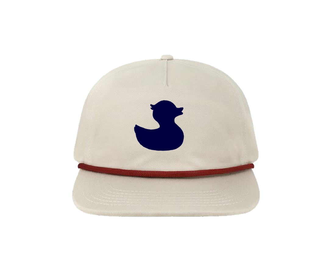 Townpool Navy Duck Hat with Red Rope (Ivory, White)