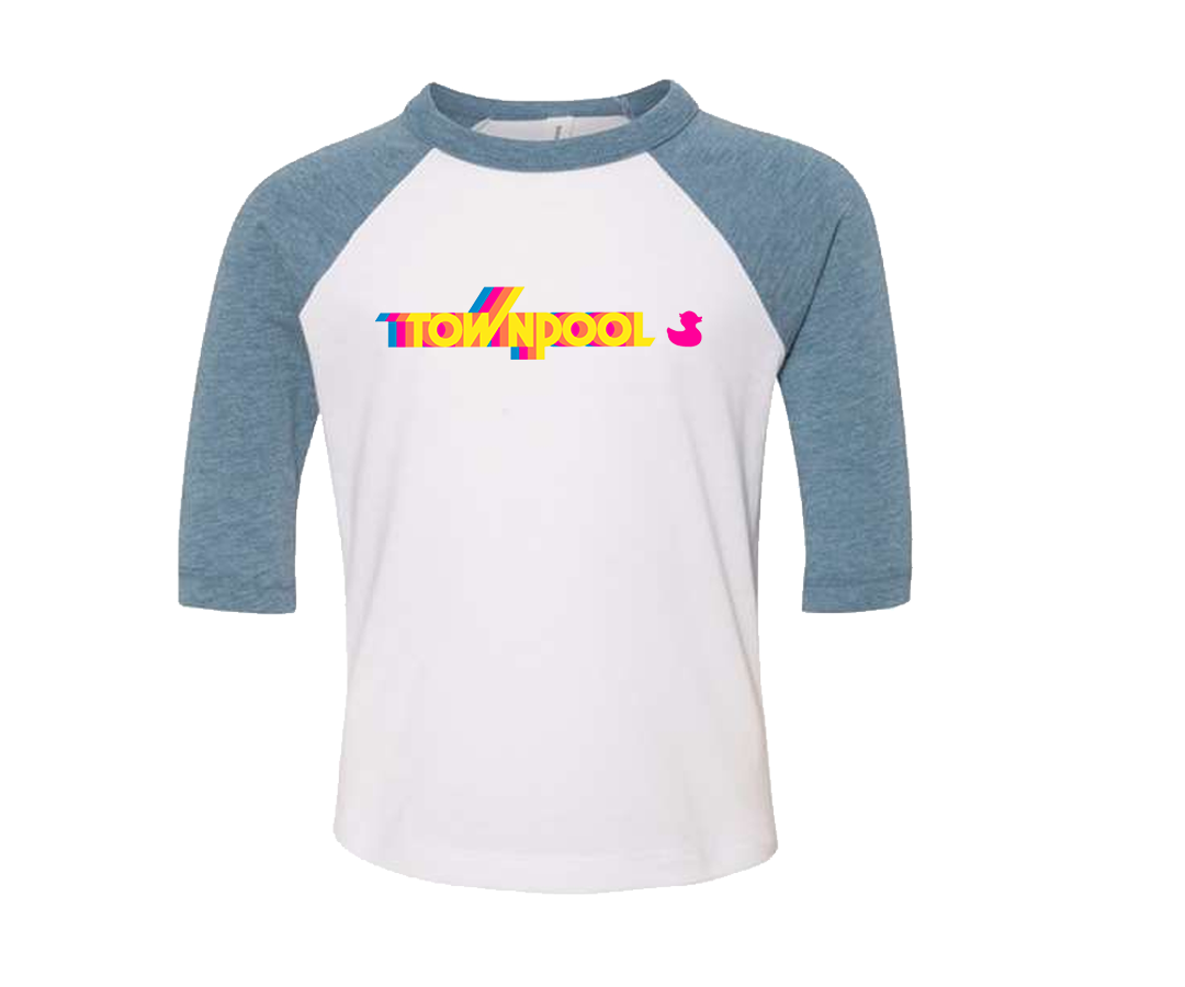 Children's Toddler TownPool Retro Baseball (White, Denim, Yellow)
