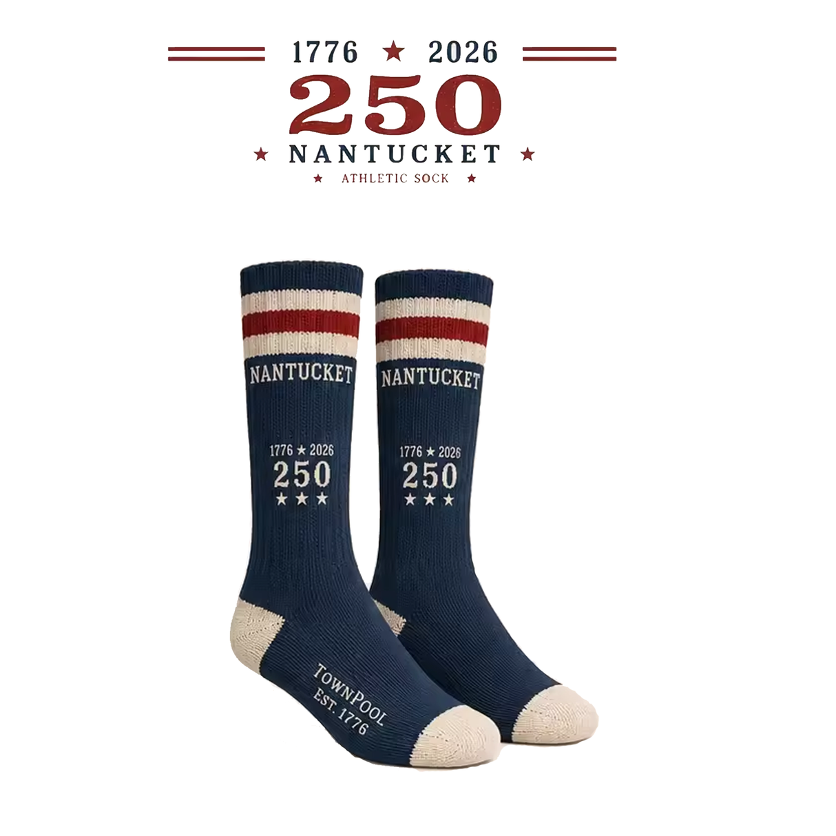 Nantucket 250 Blue Athletic Socks (Navy)