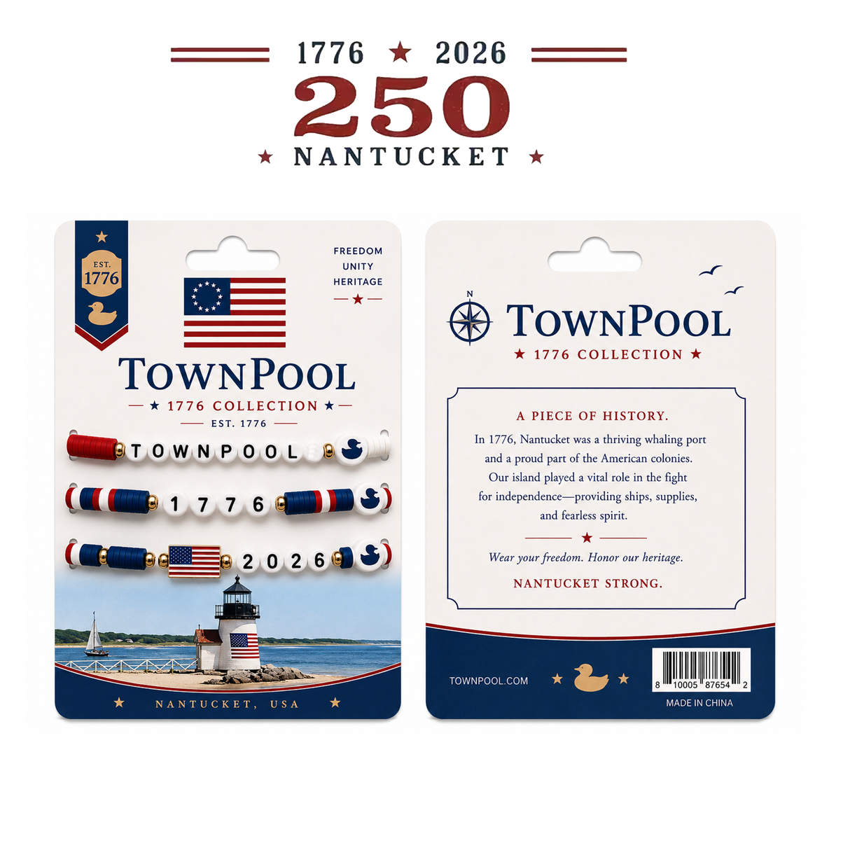TownPool 250 Bracelet  3 Pack (Red, White, Blue)