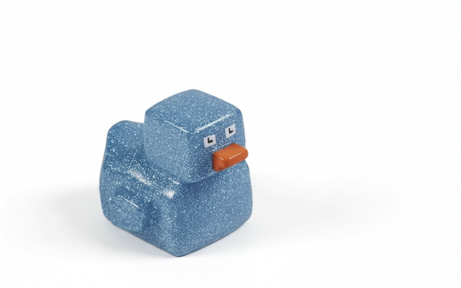 8 Bit Rubber Duck (Blue Glitter)