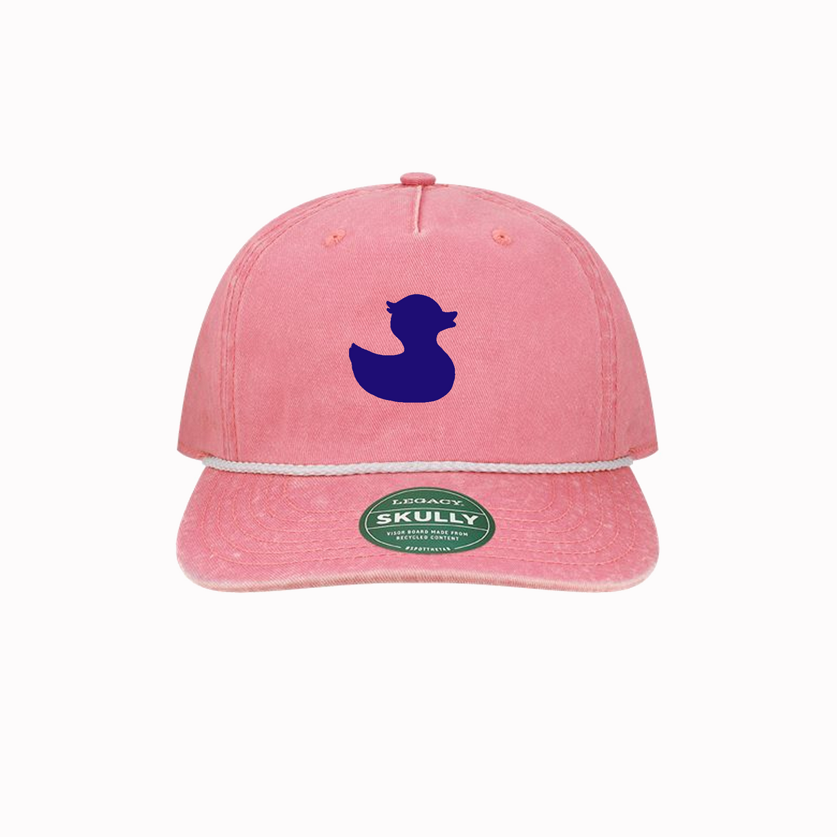 TownPool Pink Distressed Duck Hat with Rope (Navy/ White Rope)