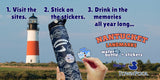 Nantucket Landmarks Water Bottle with Matching Stickers (White) 24oz.
