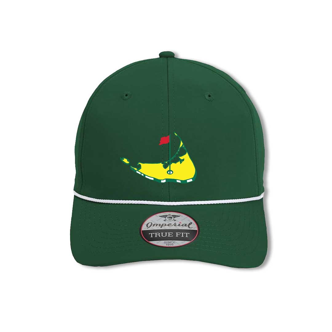Green Nantucket Golf Hat with Rope (Green/White)