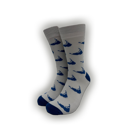 Grey Nantucket Island Socks