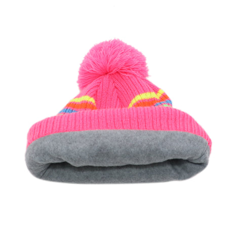 2024 Jefferson: Nantucket Winter Hat (Neon Pink with Stripes)