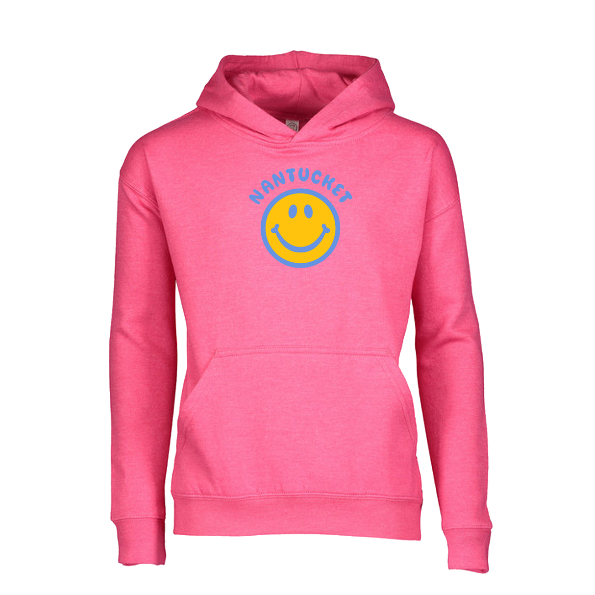 Pink Happy Face Hooded Sweatshirt Youth