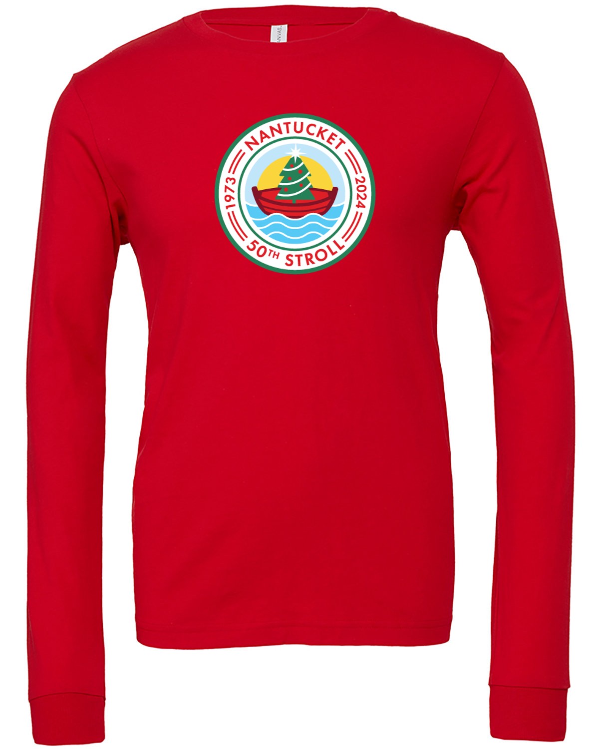 Red Long Sleeve Tee Shirt With Stroll Logo