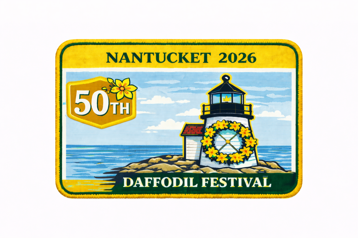 Nantucket Daffodil Velcro Patch Lighthouse