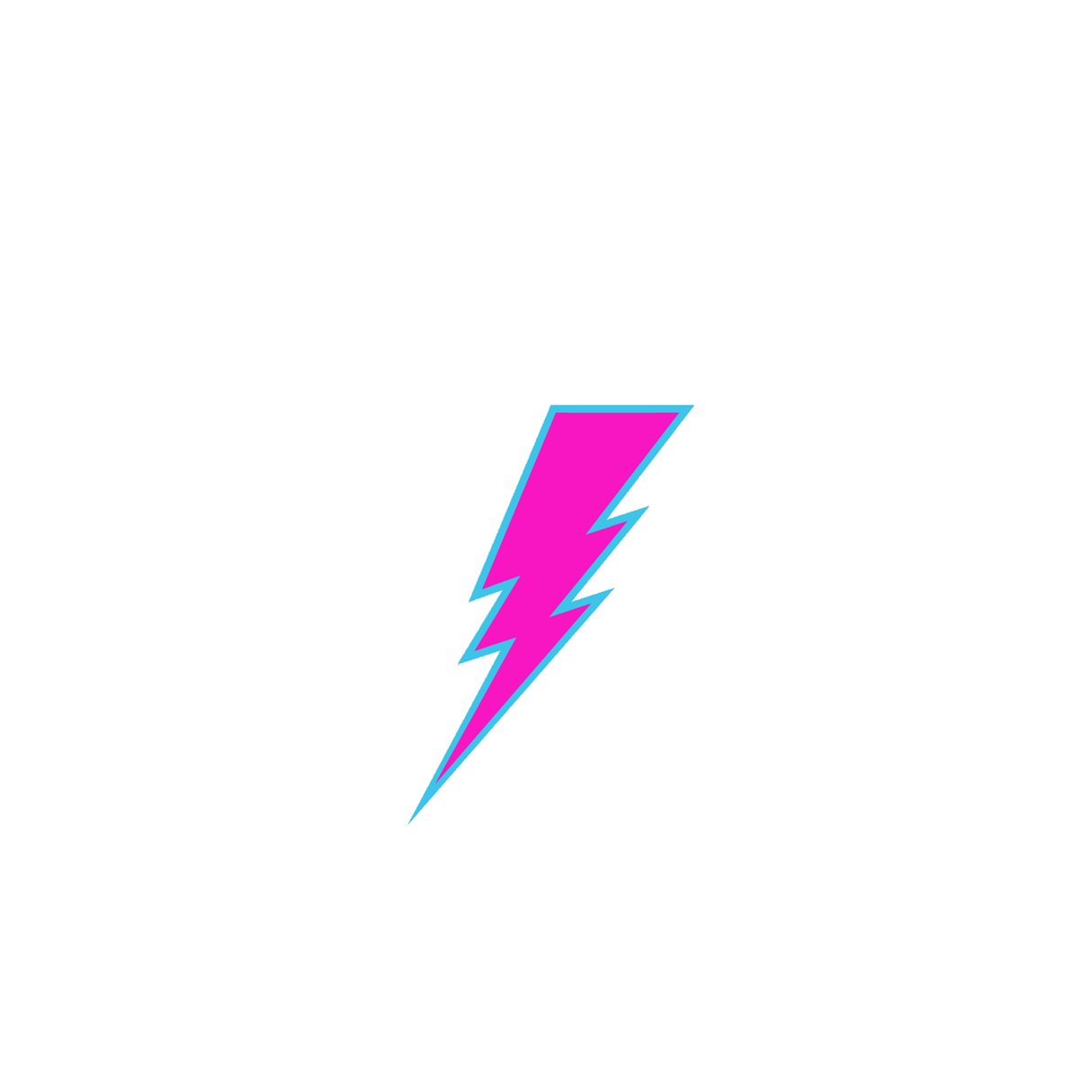 Lighting Bolt Velcro Patch (Small) (Pink)