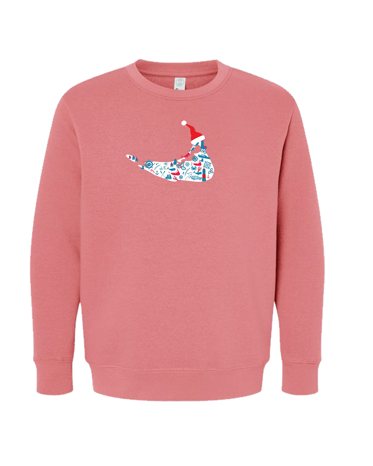 Children's Holiday Toille Crewneck (Nantucket Red, White)