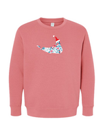 Children's  Toddler Holiday Toille Crewneck (Nantucket Red, White)