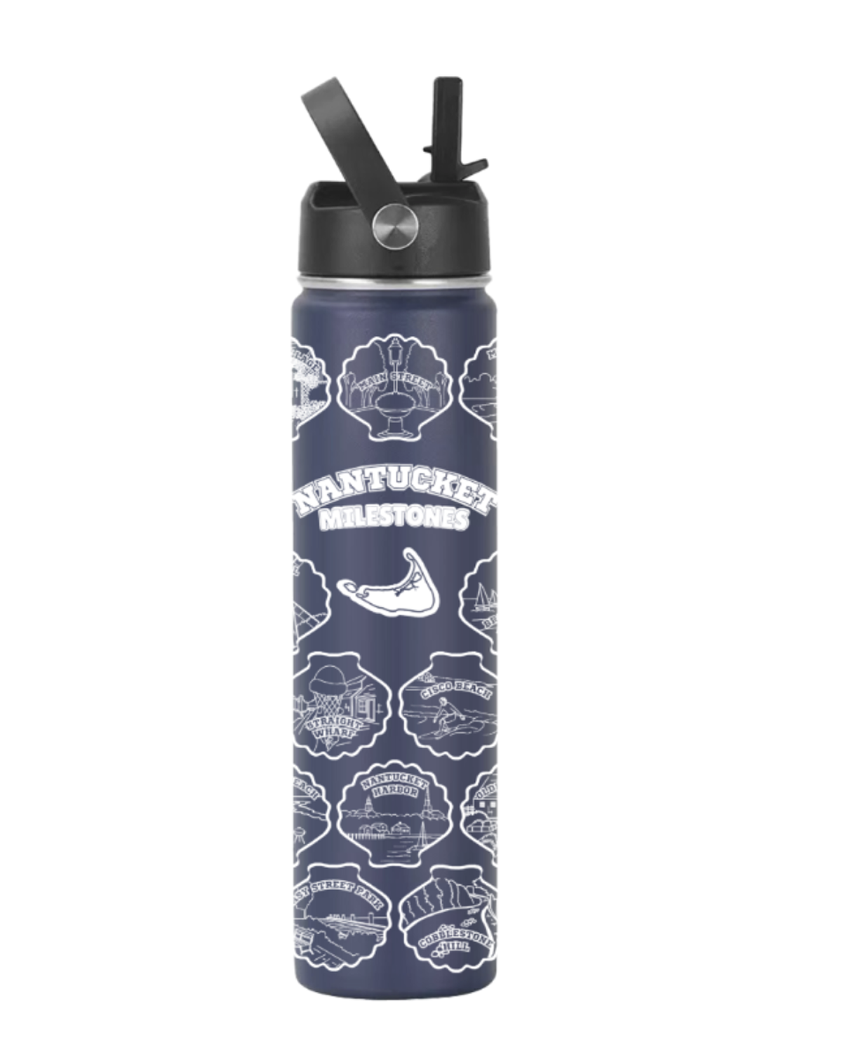 Nantucket Milestones Blue Water Bottle