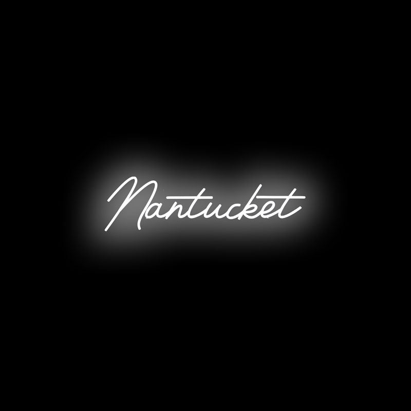 White Nantucket Neon Sign - Smaller