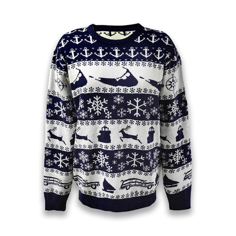 Navy Nantucket Christmas Sweater