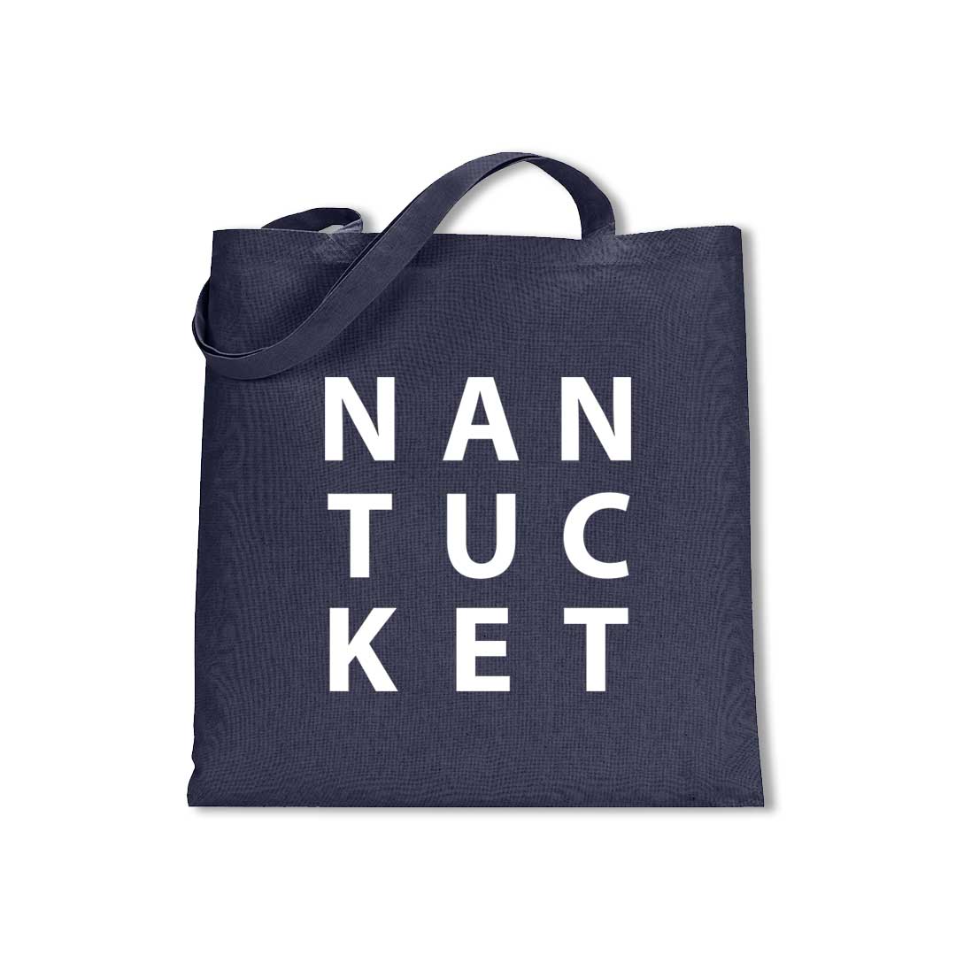 Stacked Nantucket Canvas Tote - Navy