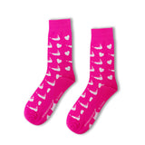 Neon Pink Nantucket Hearts Socks