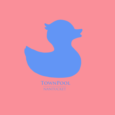 Townpool Duck Hooded Sweatshirt (Pastel Pink, Blue Duck)