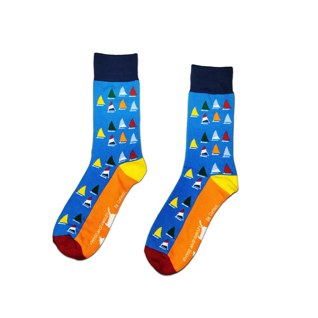 Maggie Nantucket Rainbow Fleet Sailboats Socks