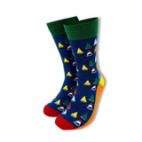 Navy Nantucket Rainbow Fleet SailBoats Socks