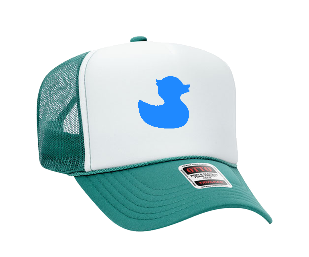 Townpool Royal Blue Duck Trucker Hat (White/Teal)
