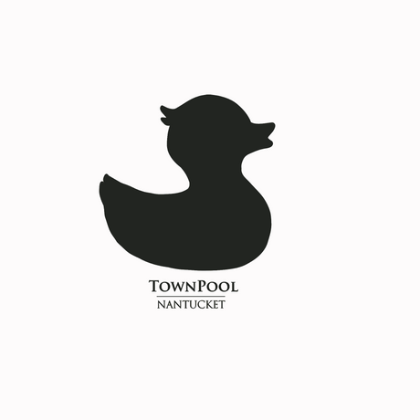 TownPool Duck Short Sleeve Tee Shirt (White, Navy)