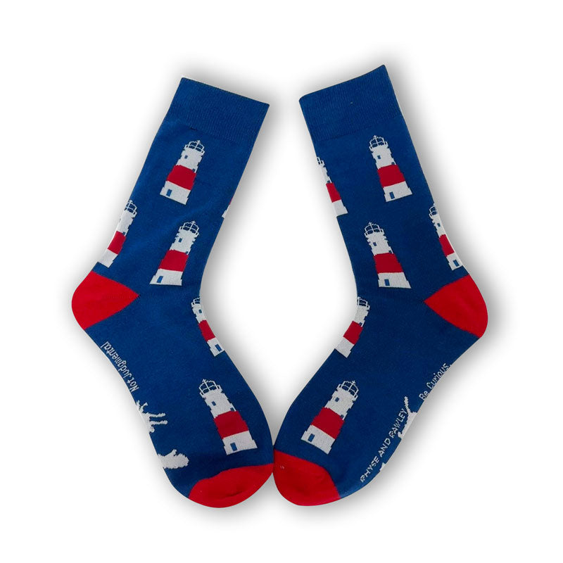 Sankaty Lighthouse Socks in Navy