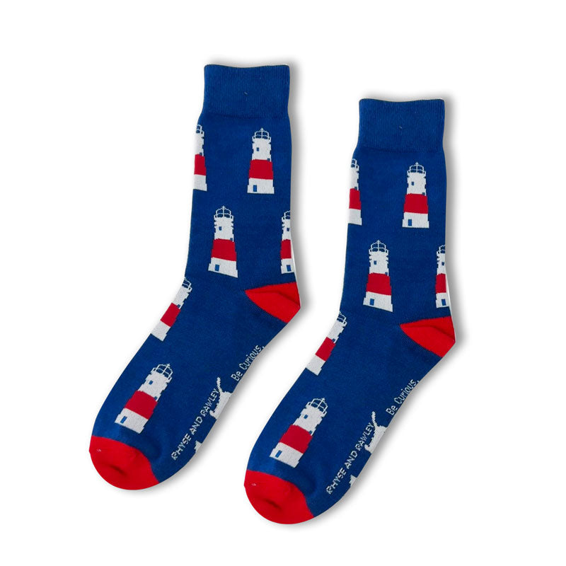 Sankaty Lighthouse Socks in Navy