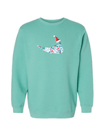 Nantucket Toille Crewneck (Seafoam, White)