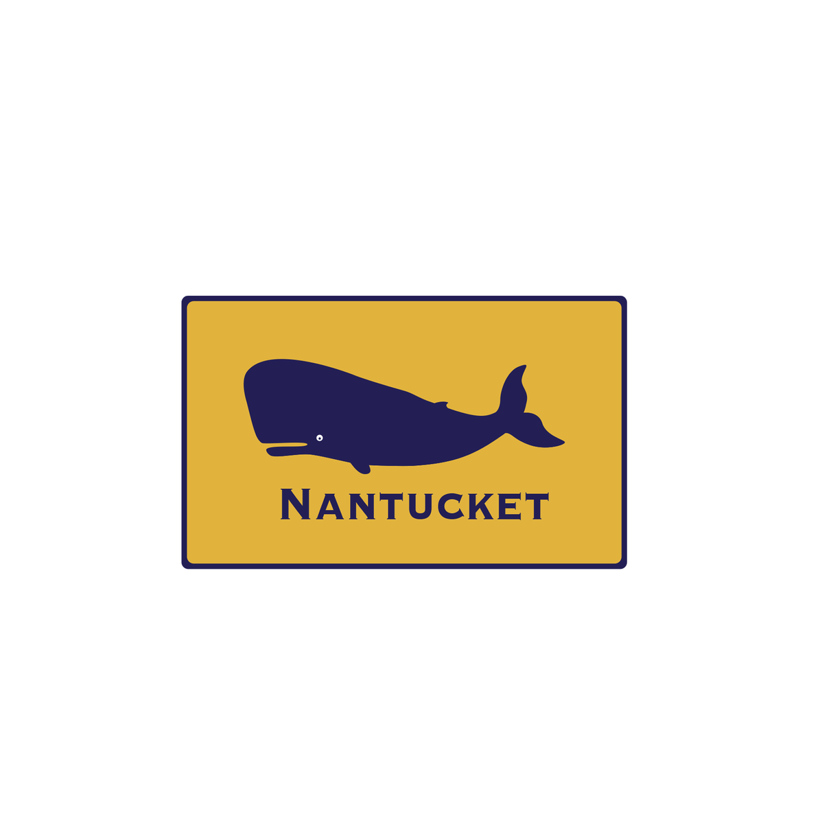 Whale Nantucket Velcro Patch (Navy)