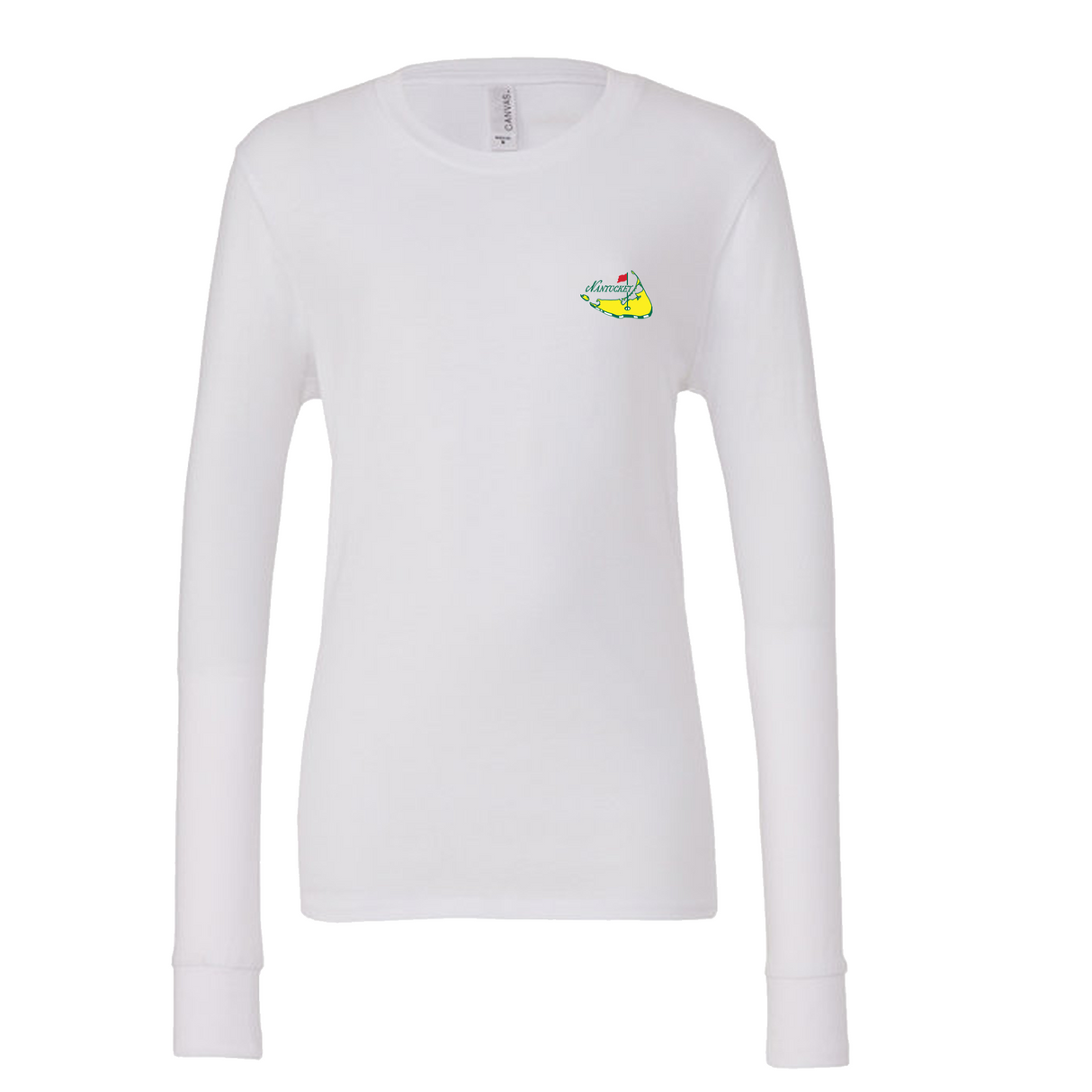 Children's White Nantucket Golf Long Sleeve Tee Shirt (White)