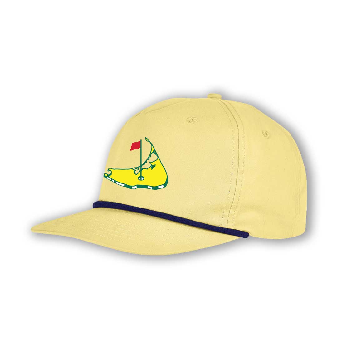 Yellow Nantucket Golf Hat with Rope (Yellow/Navy)