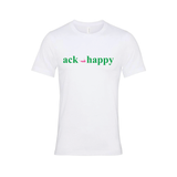 Ack Happy (Green Logo) White Short Sleeve Tee Shirt